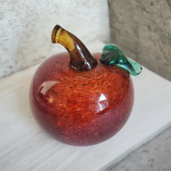 Cliff Goodman Art Glass Fruit Apple Vintage 1999 Red Paperweight *READ* - Picture 1 of 12